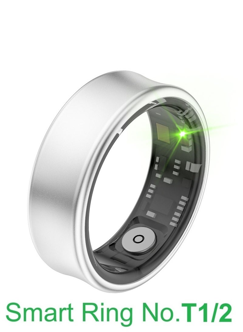 general خاتم ذكي لمراقبة معدل ضربات القلب، الأكسجين في الدم، النوم، حساب الحركة في جميع الأحوال الجوية، مراقبة الصحة على مدار 24 ساعة، حماية صحتك، خفيف ومريح، مقاوم للماء حتى 5ATM، تحكم بالصور، تصفح تيك توك بإيماءات اليد، فضي فرعي رقم T1/2 - Image 1